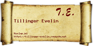 Tillinger Evelin névjegykártya